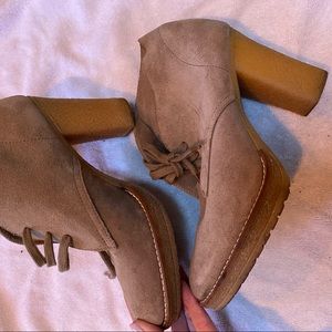 J crew suede rubber sole booties